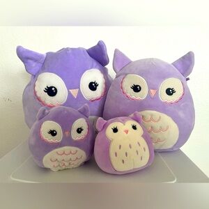 Squishmallows 12'' & 4” Flip-A-Mallows Unicorn Plush & 8” & 3”Miranda the‎ owl